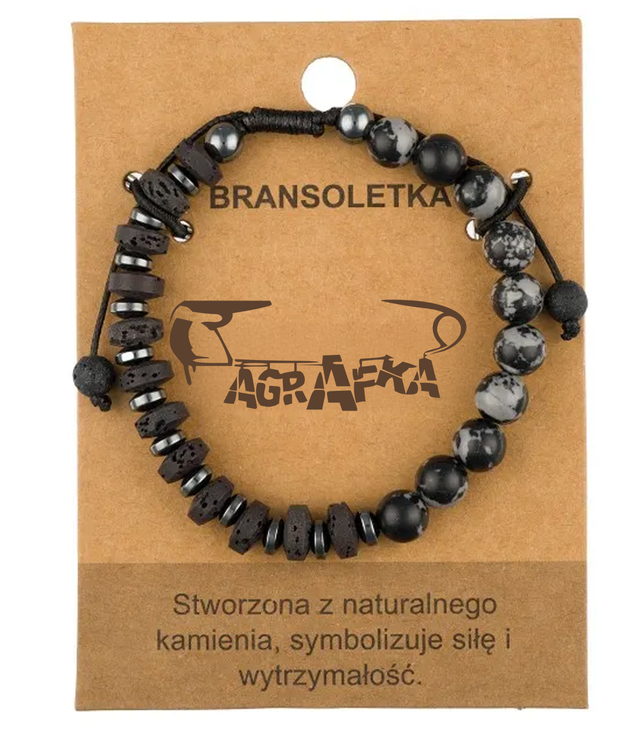 Bransoletka męska z naturalnych kamieni