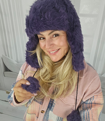 Warm women's earflap hat 
