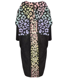 Long cardigan colorful leopard sweater with wool