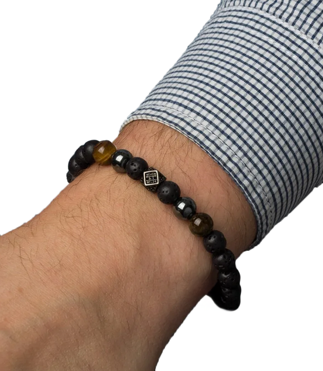Men's bracelet with natural stones