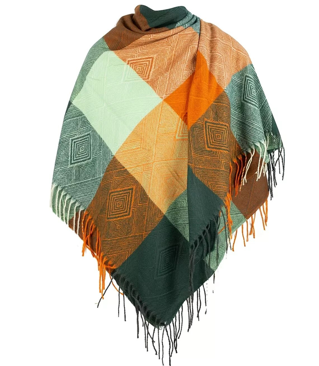 Shawl scarf elegant square checkered shawl