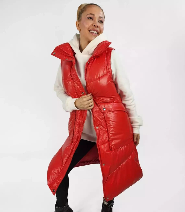 Women's Long Sleeveless Vest Pockets
