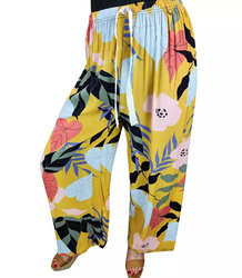 Summer long wide pattern pants LUIZA