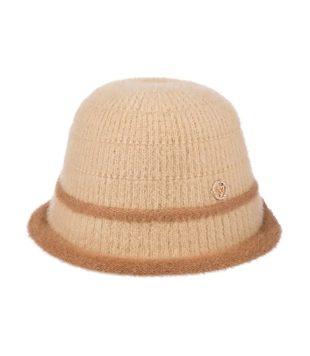 Kapelusz damski z naszywką dwukolorowy