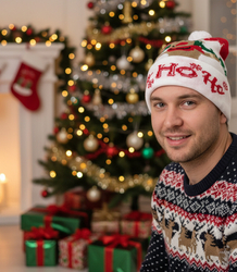 Winter Christmas hat with pom-pom - perfect for preze