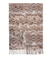 Women's scarf with geometric motif tassels