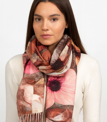 Square shawl scarf for women with tassels AGRAFKA