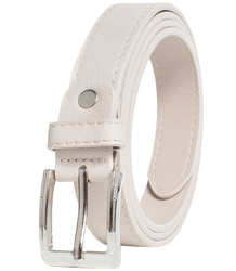 Smooth women's eco leather belt with silver buckle 2.3 cm