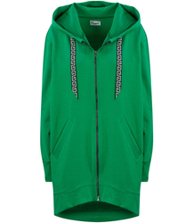 Oversized plain long back parka sweatshirt