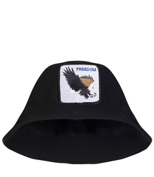 Double-sided tourist hat BUCKET animal embroidery
