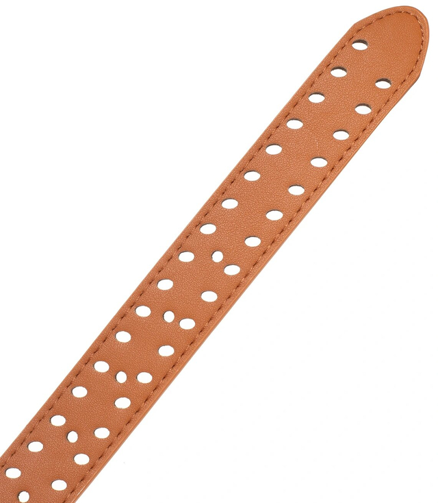 Women's eco leather belt with decorative holes 3 cm