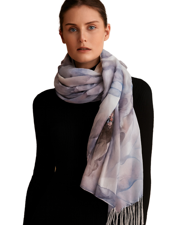 Women's floral pattern scarf 180x70