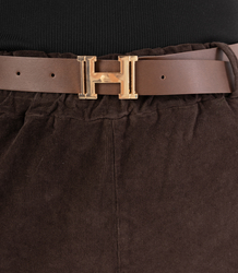 Corduroy chinos pants with belt CITY SOFT