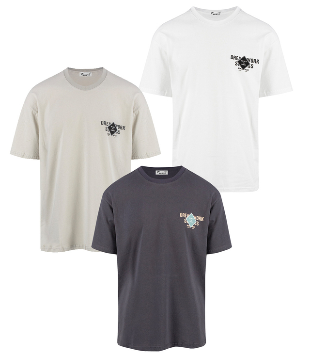 Men's short-sleeved t-shirt with print on the front and back