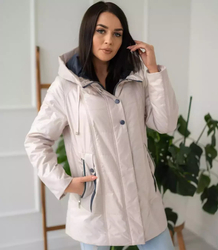 Women's transitional jacket with a quilted hood IZA