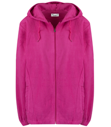 Warm fleece zippered sweatshirt with hood ALMA