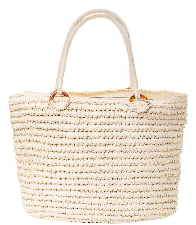 Summer bag shoulder shopper bag braided decorative circles 