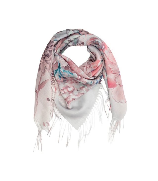Women's scarf with floral pattern 100x100