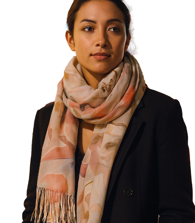 Women's floral pattern scarf 180x70