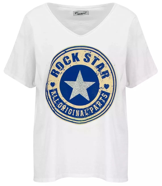 T-shirt bluzka koszulka w serek ROCK STAR
