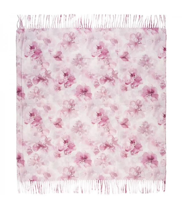 Floral women's scarf shawl with tassels