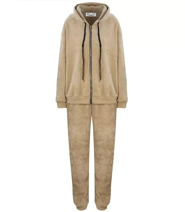 Tracksuit set corduroy pants sweatshirt zipper