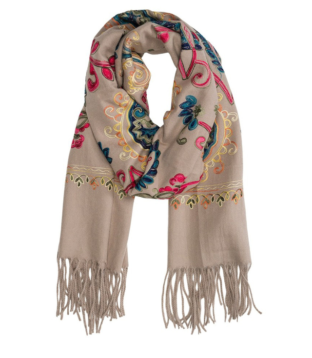 Women's scarf with floral ornament stylish