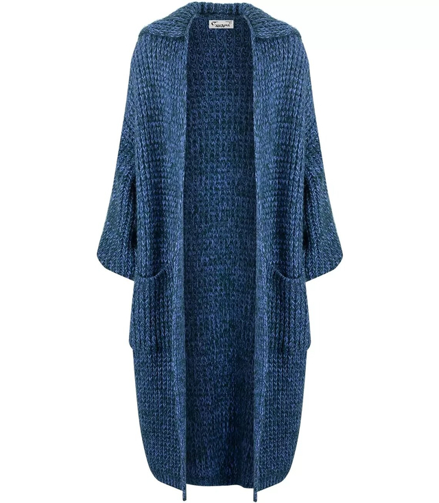 Long warm cardigan sweater thick weave VALERIA