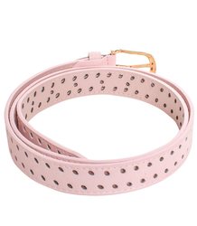 Women's eco leather belt with decorative holes 3 cm