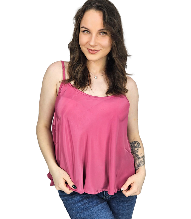 Silk trapeze top with adjustable straps CINDY