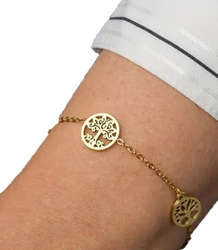 Elegant gold women's steel bracelet