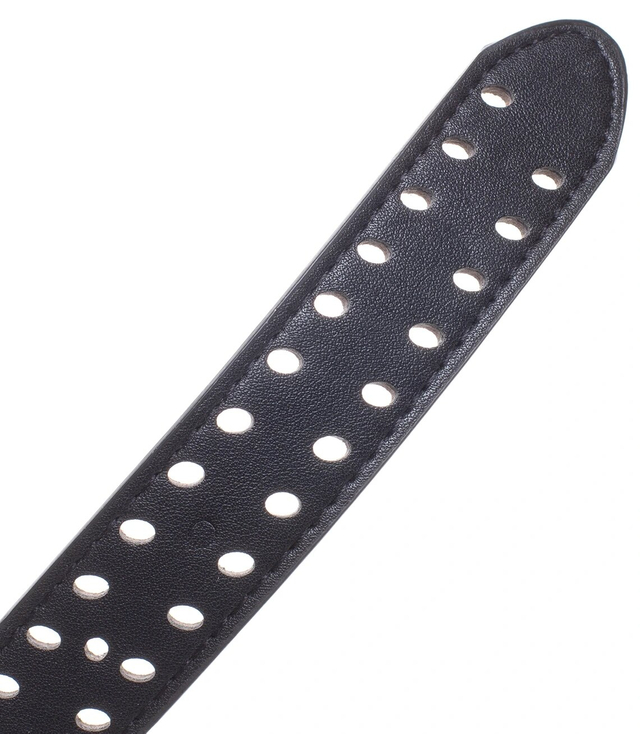 Women's eco leather belt with decorative holes 3 cm