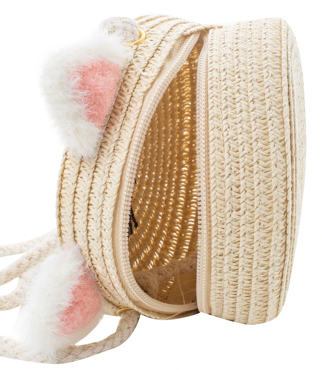 Cute set of hat with cat's face + handbag