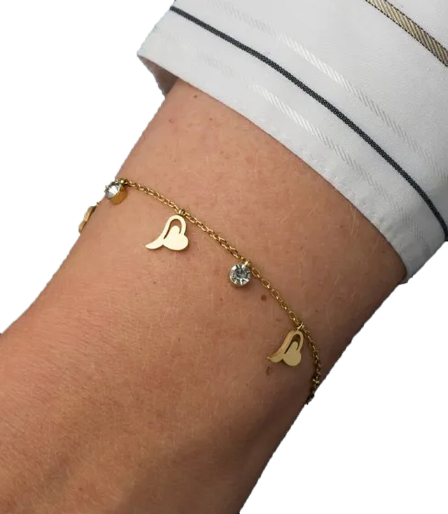 Elegant gold women's steel bracelet