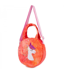 Children's round plush bag with unicorn