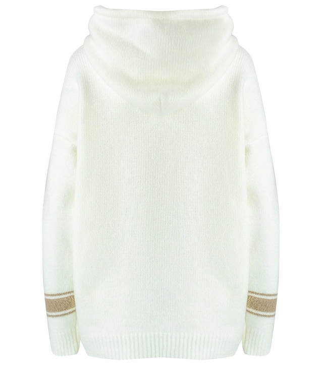 Warm women's sweater with a hood and the letter A Alicja