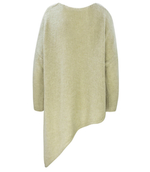 Warm asymmetric V-neck sweater with wool