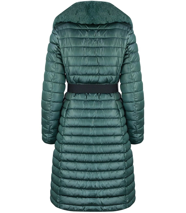 Quilted jacket coat with fur MARY