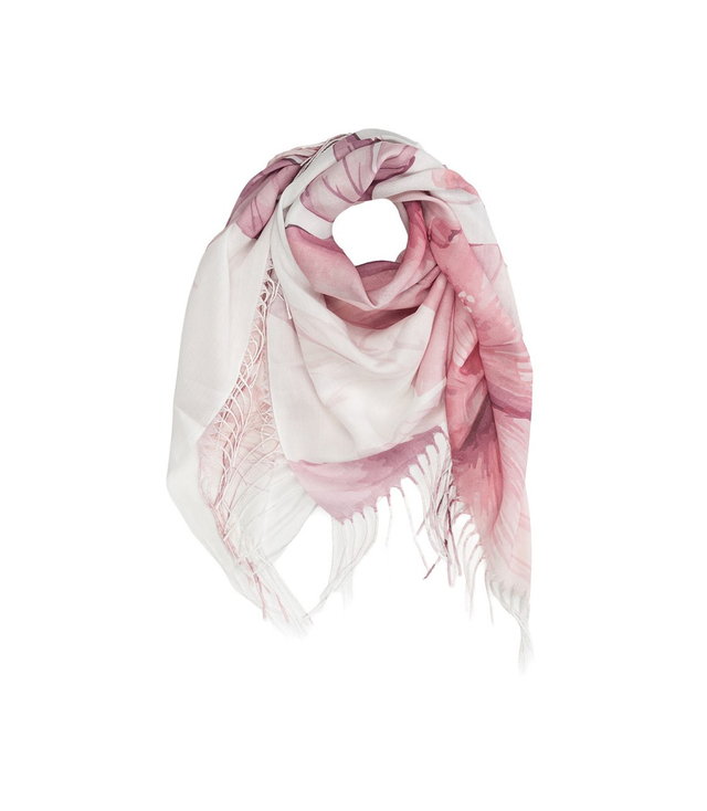 Women's scarf with floral pattern 100x100