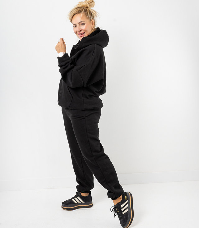 Warm thick sweatshirt set unbuttoned sweatshirt LAURA