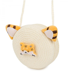 Children's Round Handbag with Cat Ears for Girls