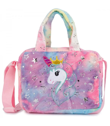 Children's plush bag with adorable unicorn handle strap