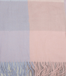 Warm shawl scarf checkered pastel knitted fabric