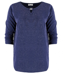 Elegant plus size blouse with shiny glitter thread JAIDA