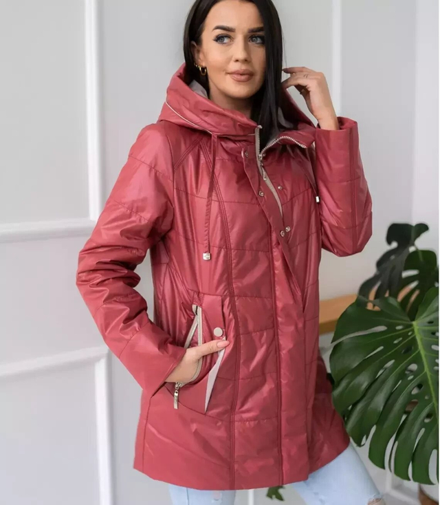 Women's transitional jacket with a quilted hood IZA