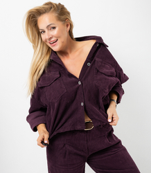 Corduroy set pants with belt and jacket shirt CHICA