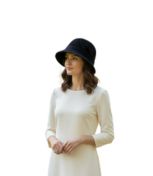 Women's hat cloche patch flower