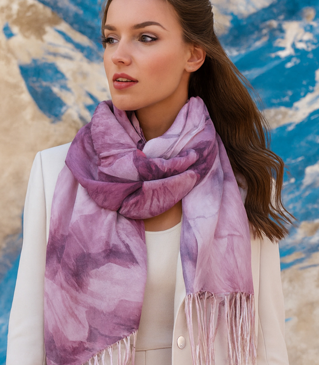 Women's floral pattern scarf 180x70