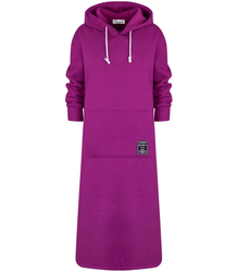 Ciepła bluza damska dresowa Oversize Sukienka Bawełniana Kaptur