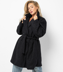 Women's TEDDY boucle fabric bear coat